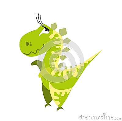 Cute green dinosaur. Cartoon dino. Vector illustration. Tyrannosaurus Vector Illustration